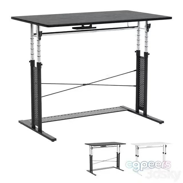 3ds Max Free – Computer gaming desk black and white