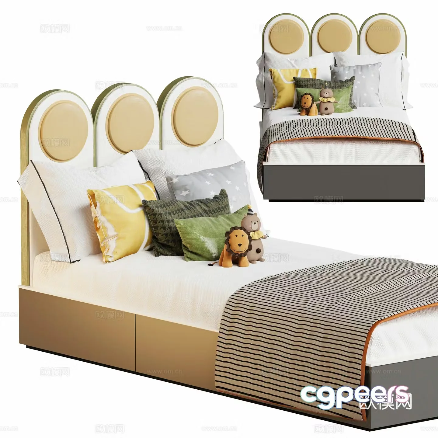Modern children’s bedding pillow 3D model