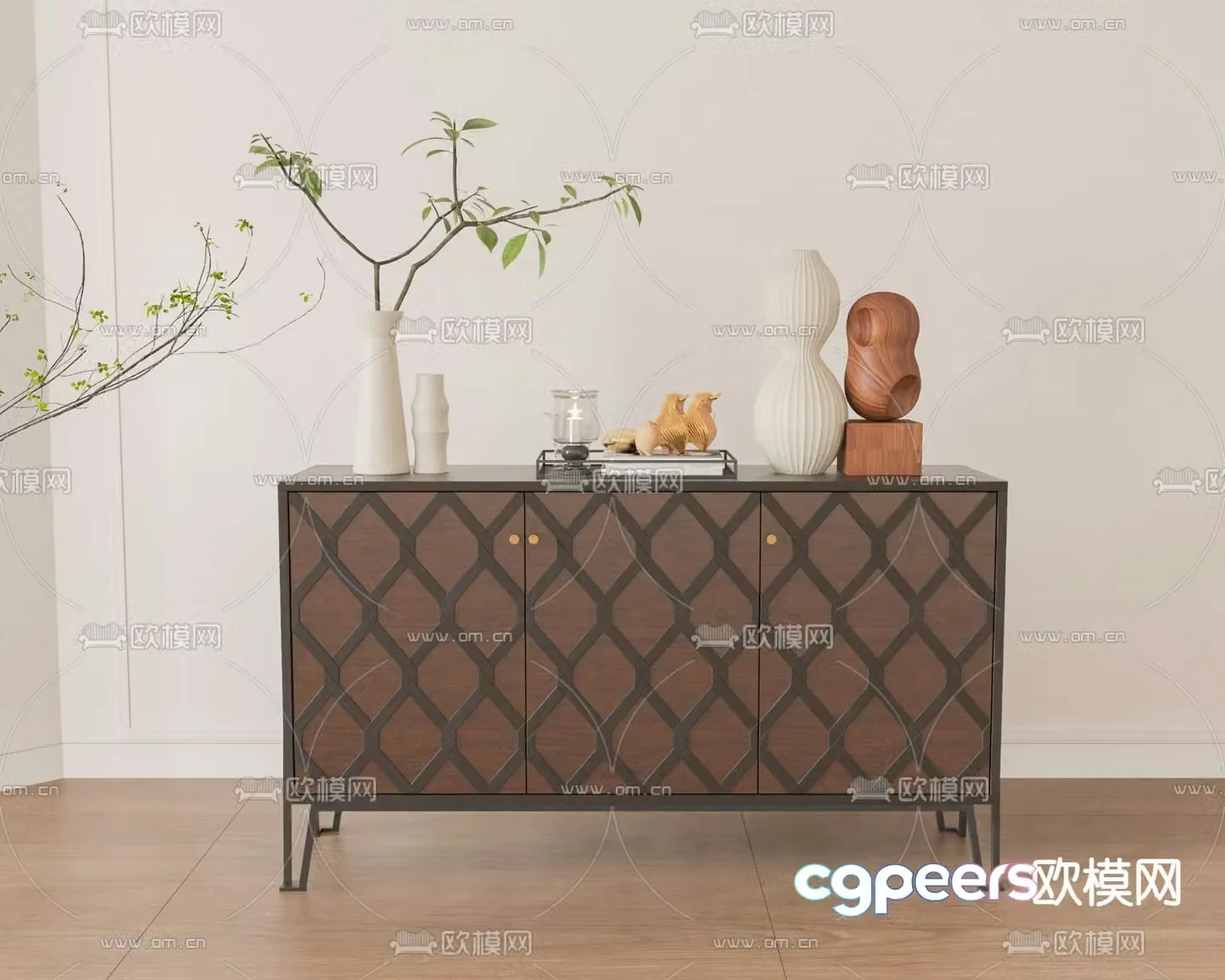 Side cabinet entrance cabinet end view cabinet 3D model