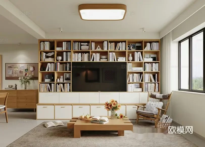 Cozy Living Room 3D Model – 19511 – VRAY Render