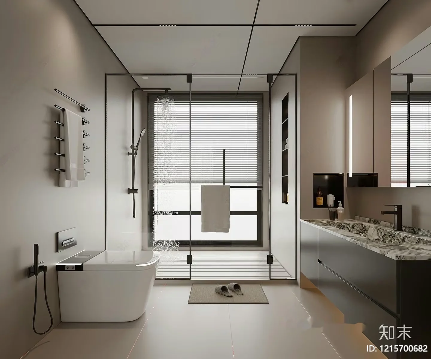 Modern Bathroom 3D Model – 12072 – VRAY Render