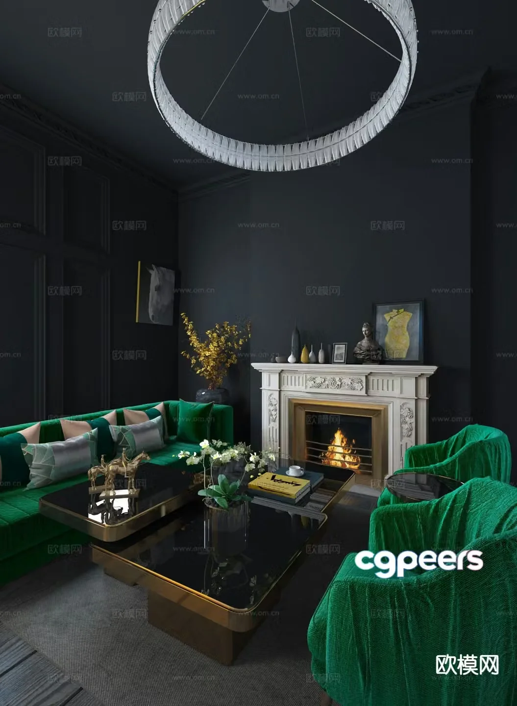 Neoclassical living room 3d model