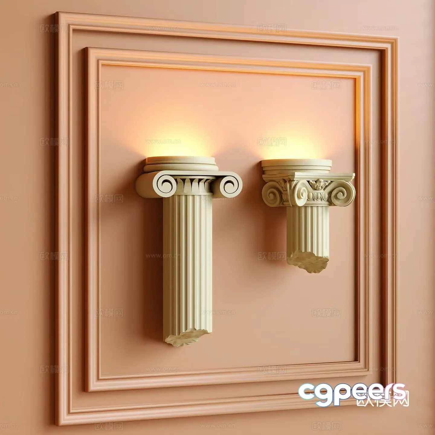 Creamy wind wall lamp gypsum lamp 3d model