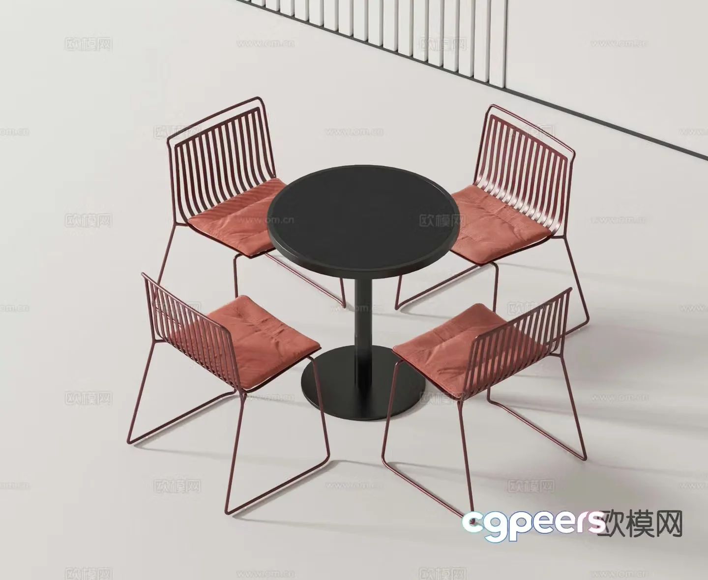 Modern leisure tables and chairs negotiation tables and chairs round table 3D model