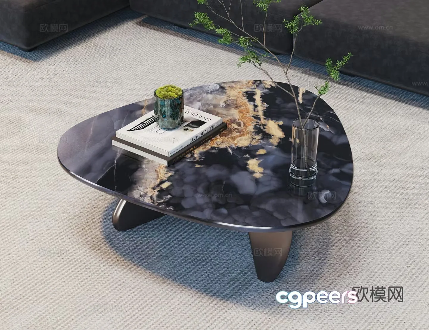 Modern coffee table marble coffee table small coffee table special-shaped coffee table coffee table ornament 3D model