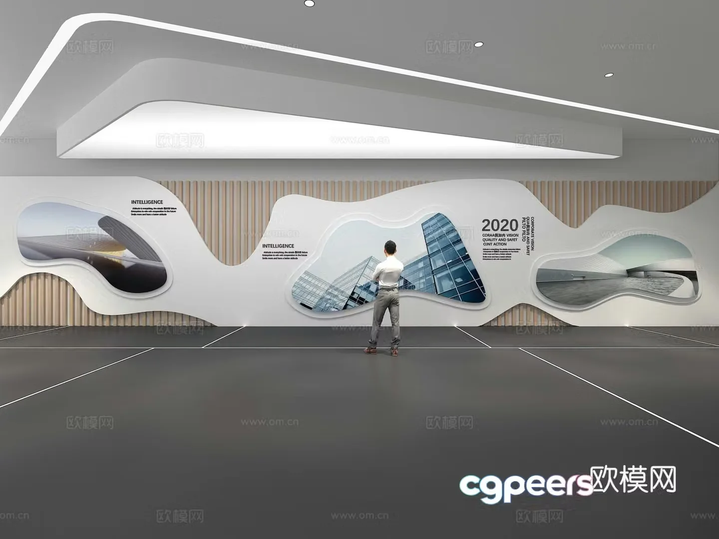 Cultural wall Corporate culture wall Display wall Theme wall Exhibition hall Campus culture Corridor 3D model