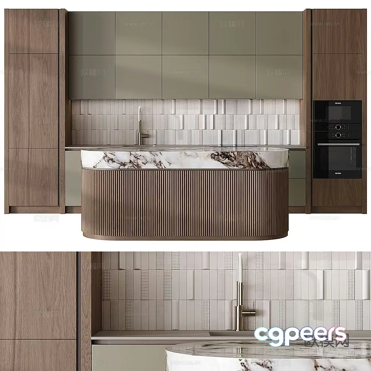 New Chinese style light luxury cabinet 3D model