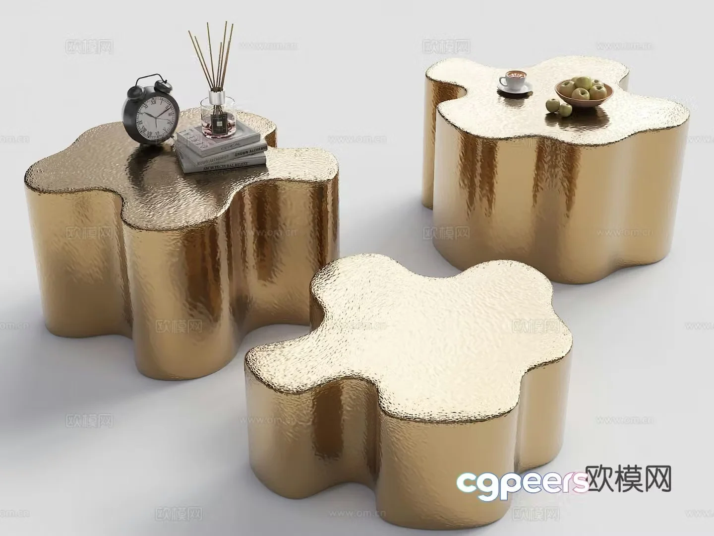 Teatro light luxury coffee table special shaped coffee table 3d model