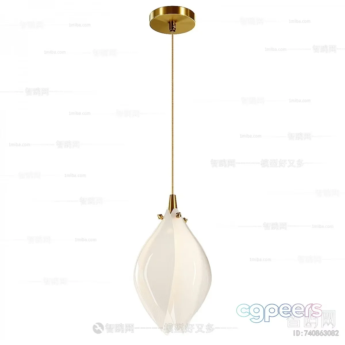 Gold Light Fixture 3D Model – 1890 – VRAY Render
