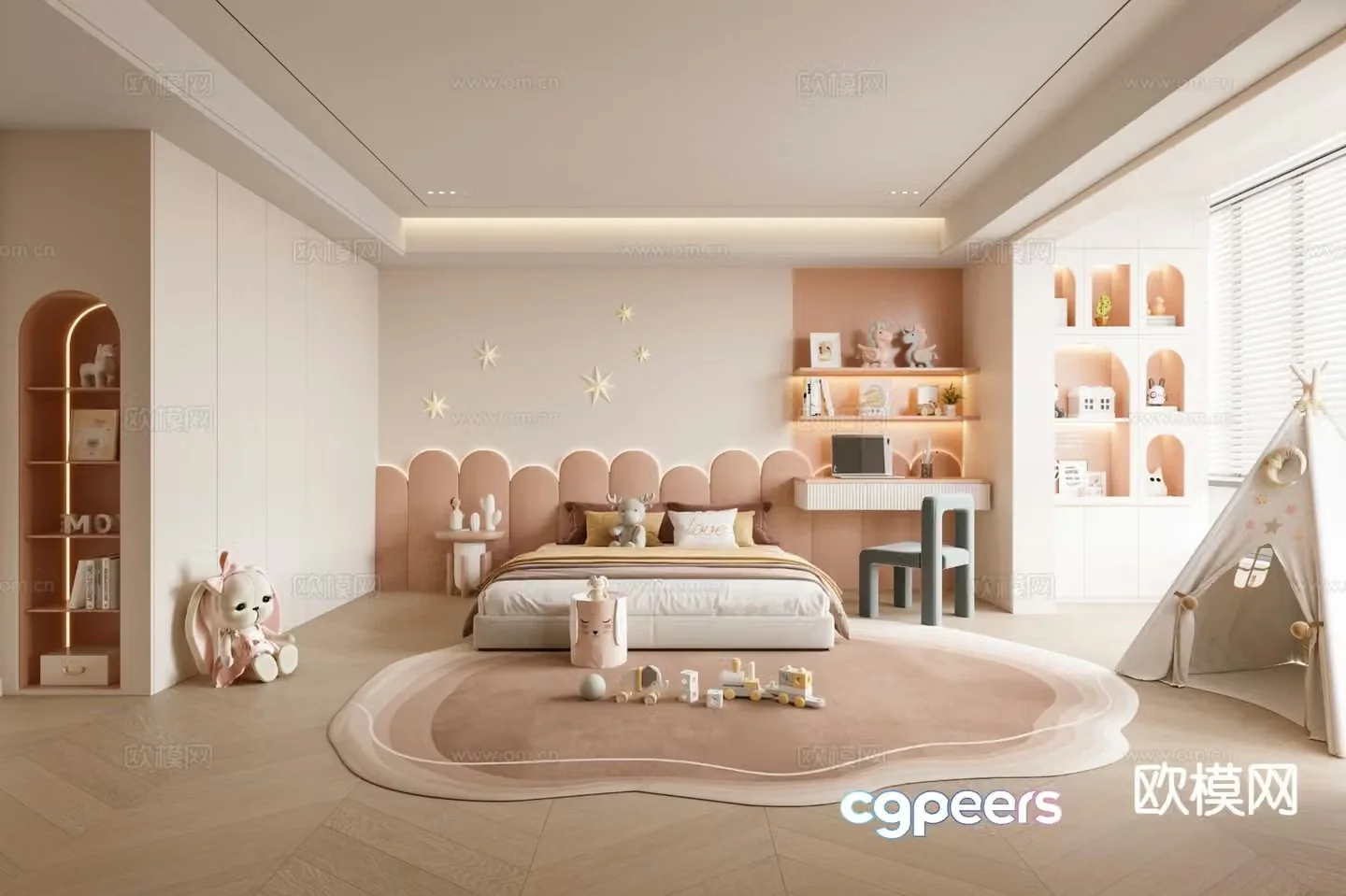 Cream style children’s room girl’s room child’s room 3D model
