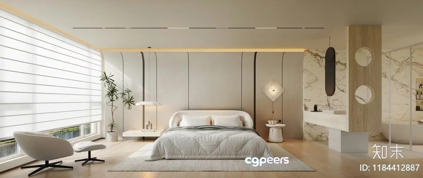 Cozy Modern Bedroom 3D Model – 15474 – VRAY Render