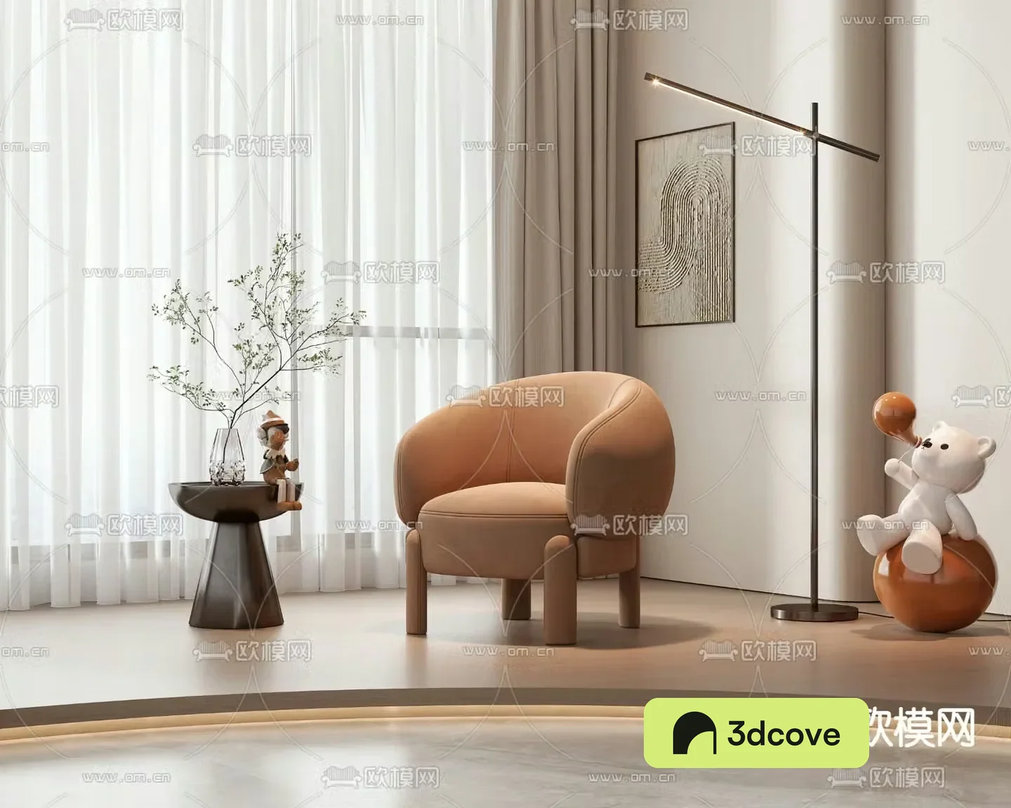 Leather sofa chair leisure chair table
