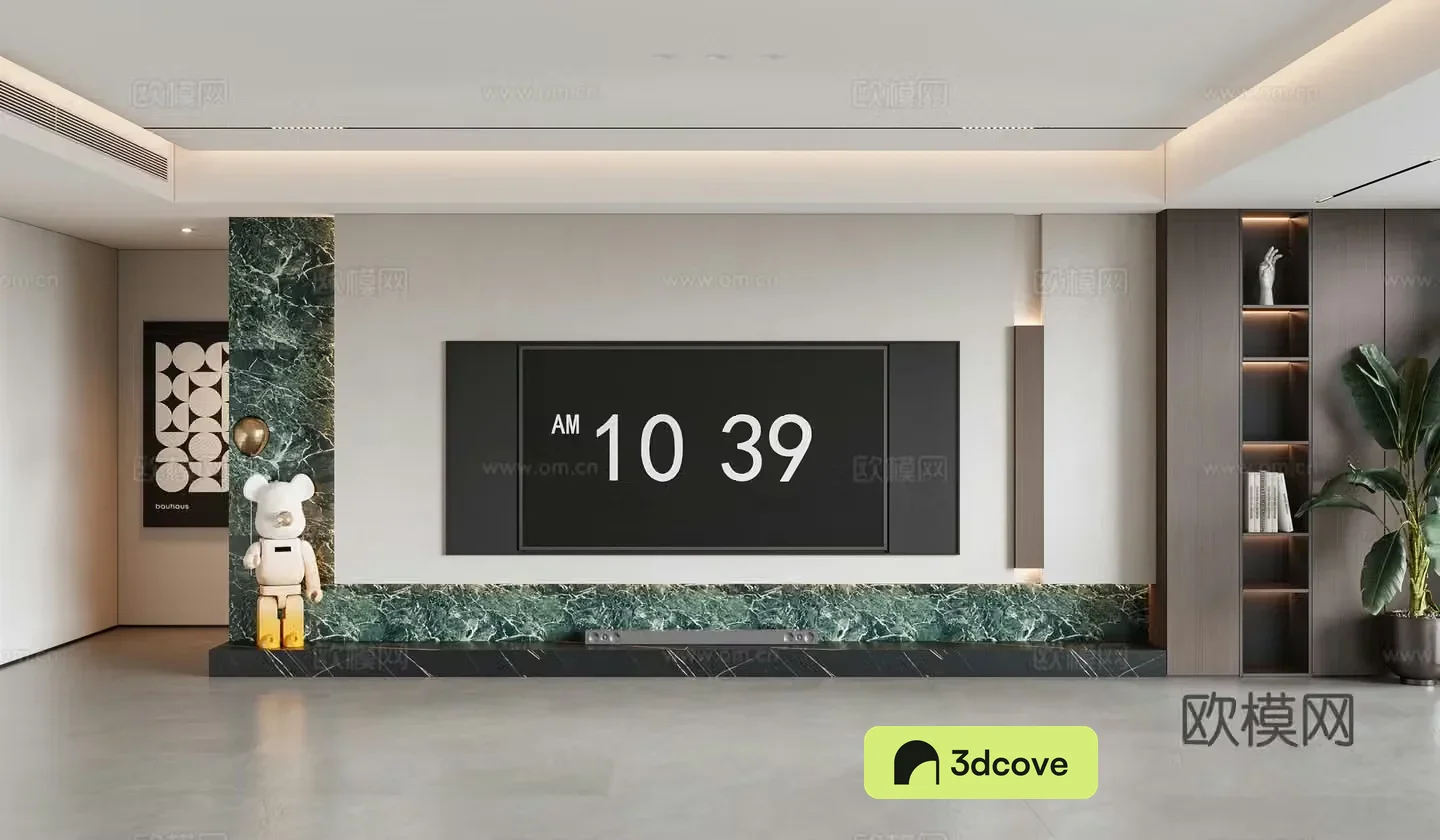 Modern TV background wall