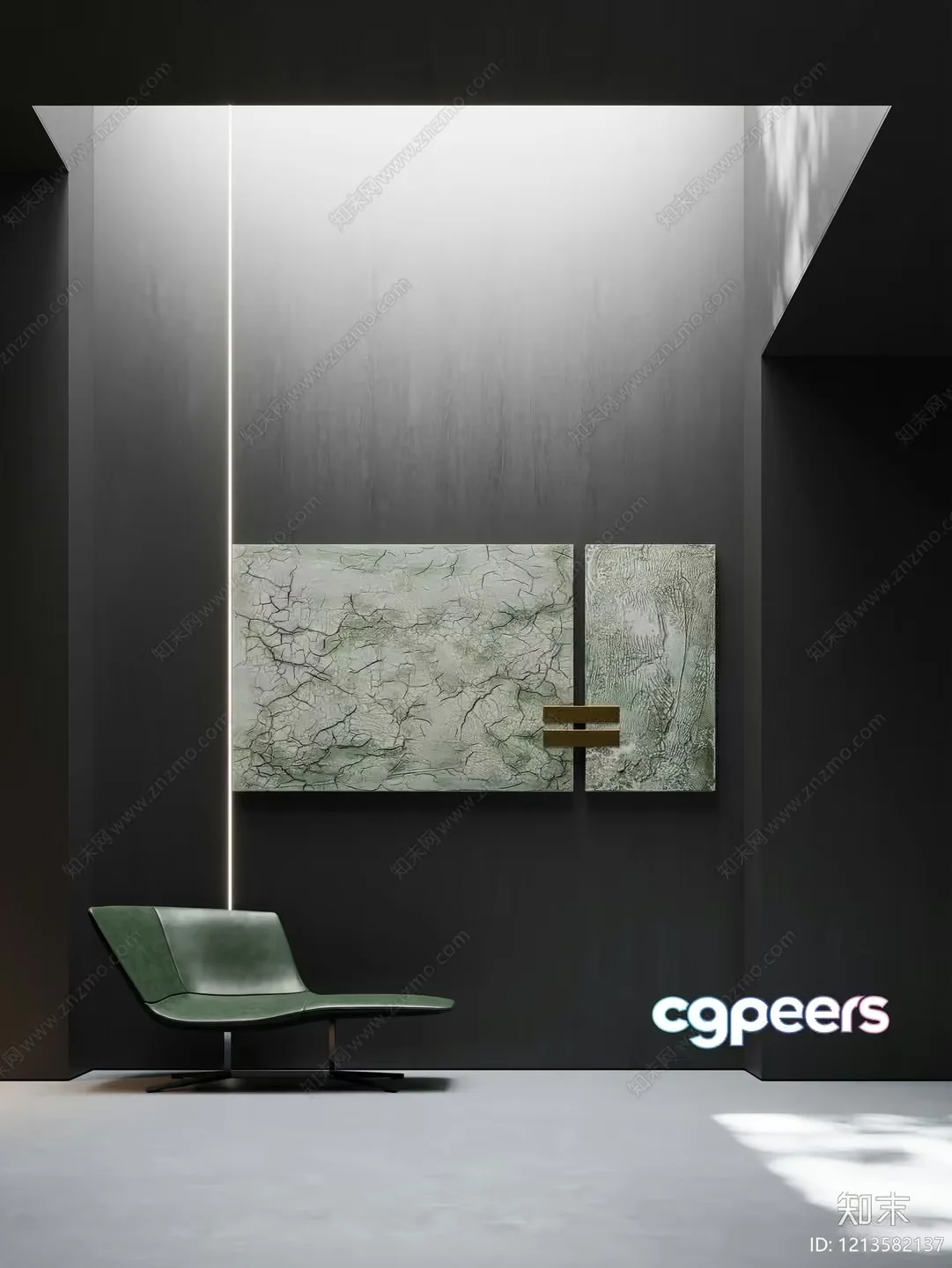 Modern Art Piece 3D Model – 15501 – VRAY Render