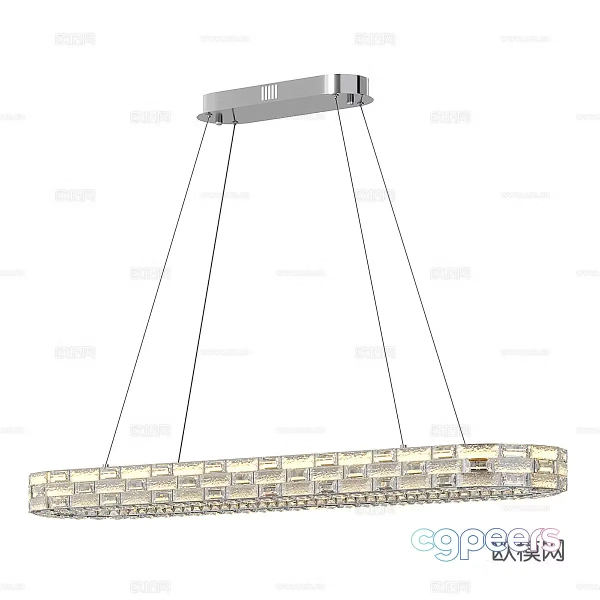 Modern minimalist chandelier long chandelier 3d model