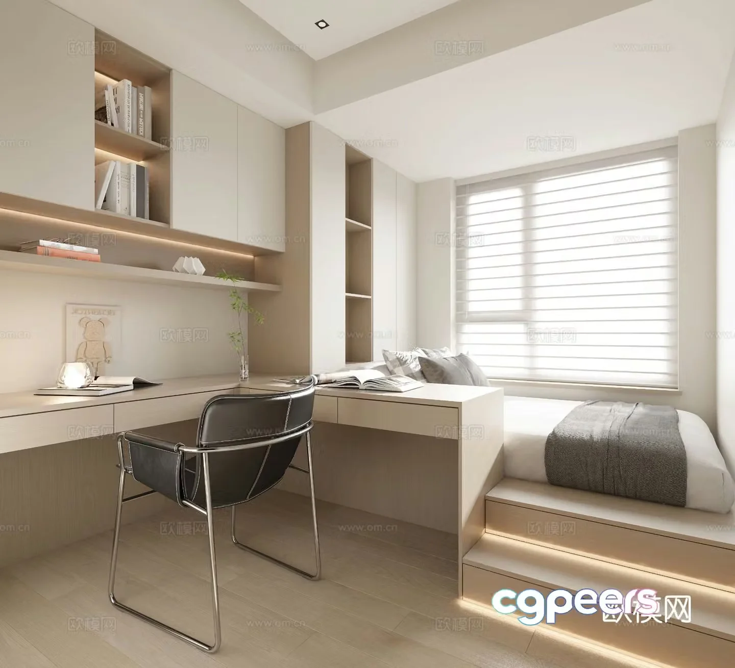 Modern tatami bedroom 3d model