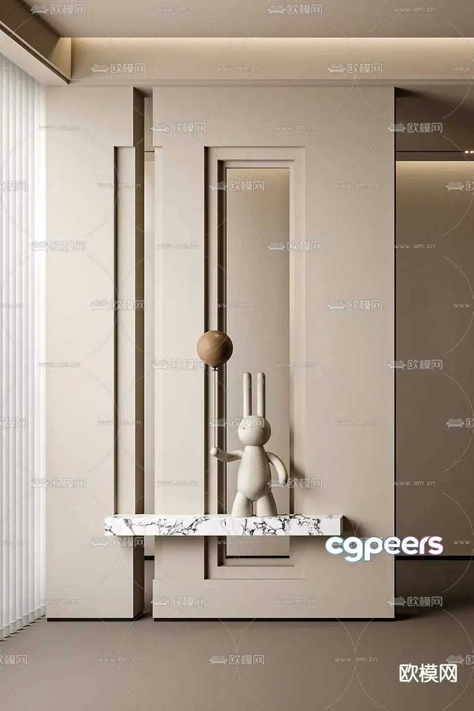 Modern entrance partition 3D model