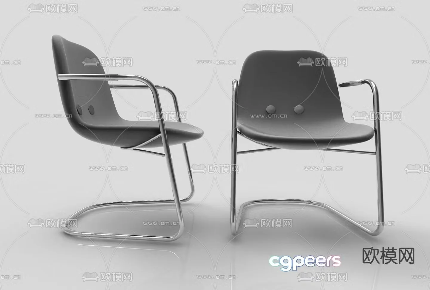 Modern single chair office chair training chair 3d model