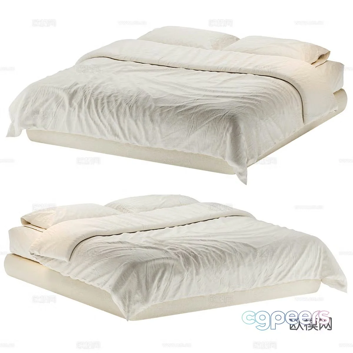 Double bed 3d model