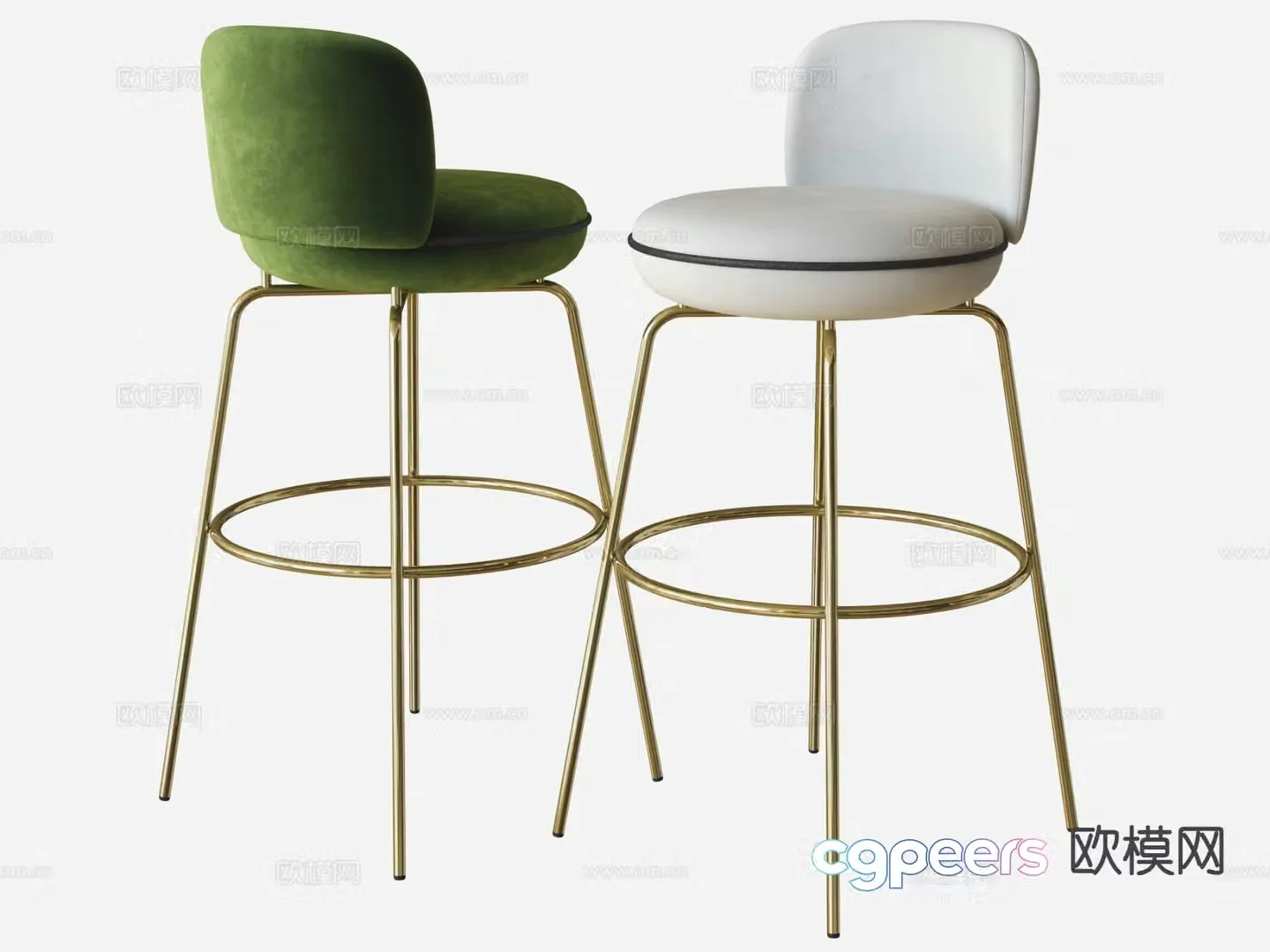 Cream style bar chair bar stool high stool 3d model