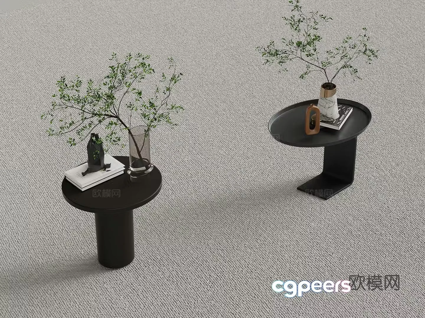 Modern corner table side table 3d model