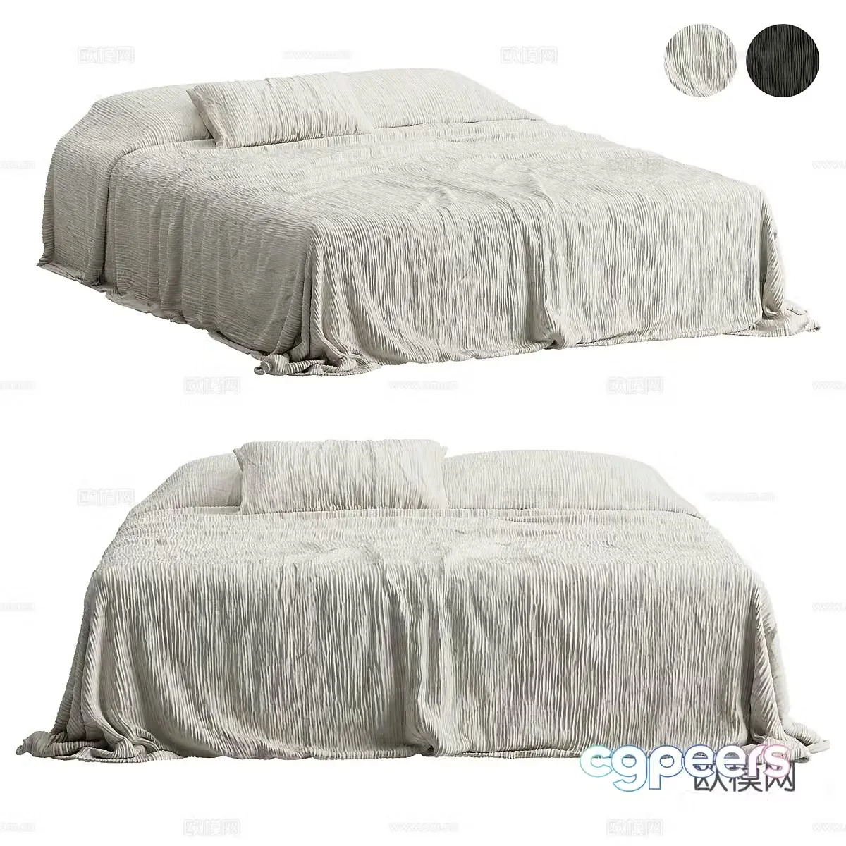 New Chinese style wabi sabi bedding 3D model