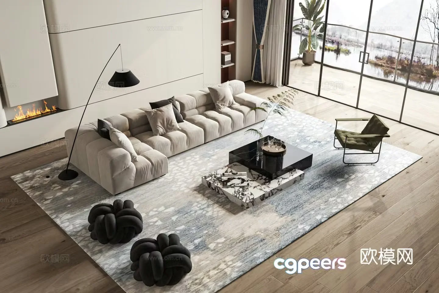 Modern style decorative painting 3d model