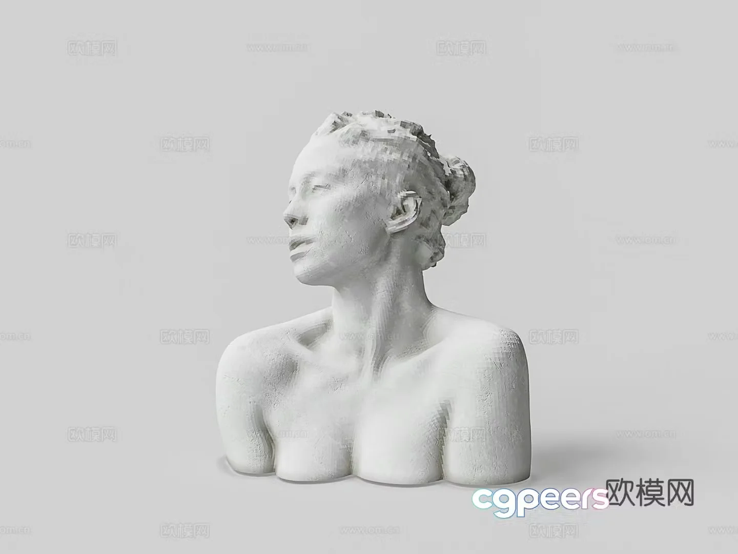 Gypsum European Lady Statue 3D Model