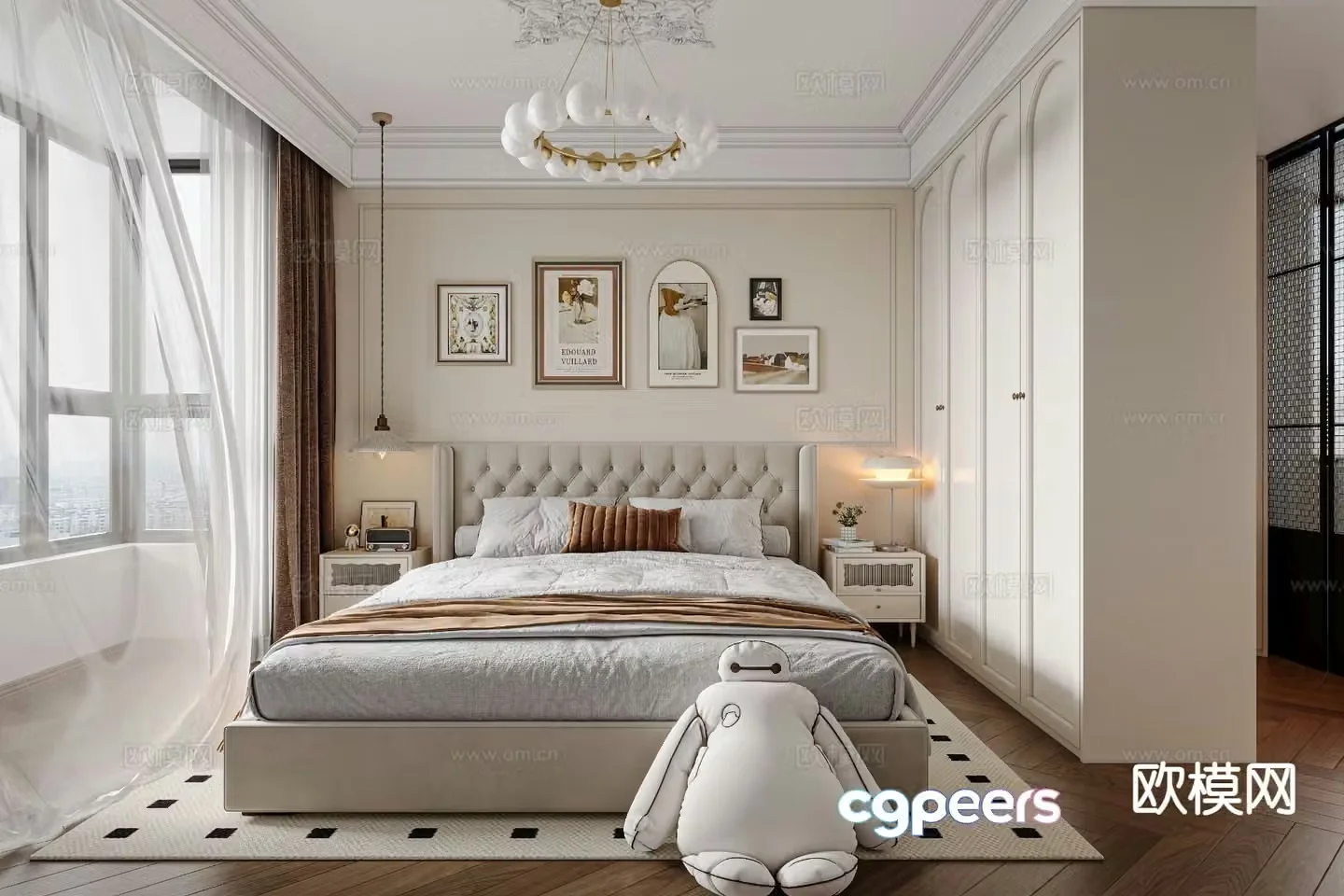 French bedroom master bedroom 3d model