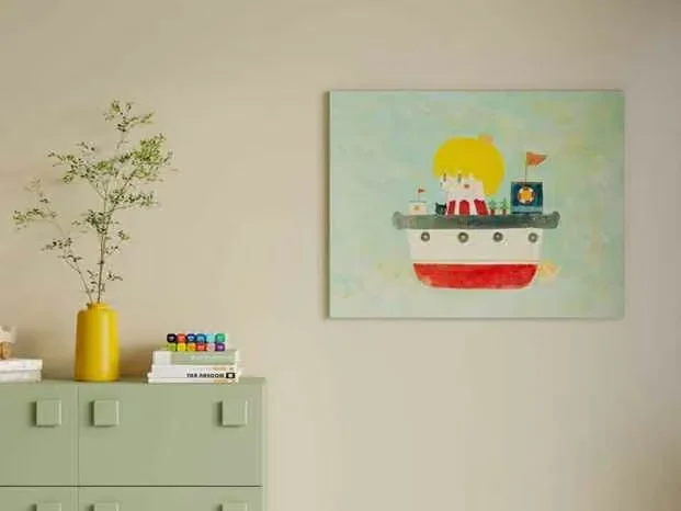 A Painting Of A Boy In A Boat 3D Model – 1216 – VRAY Render