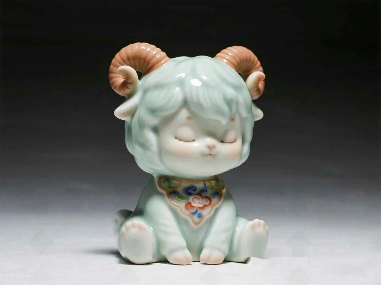 A Small Ceramic Figurine Of A Goat 3D Model – 8829 – VRAY Render
