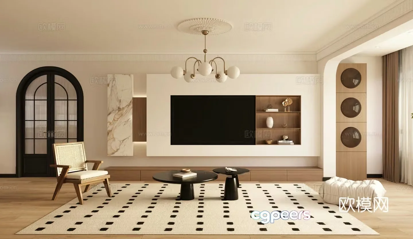 3D model of medieval style living room restaurant