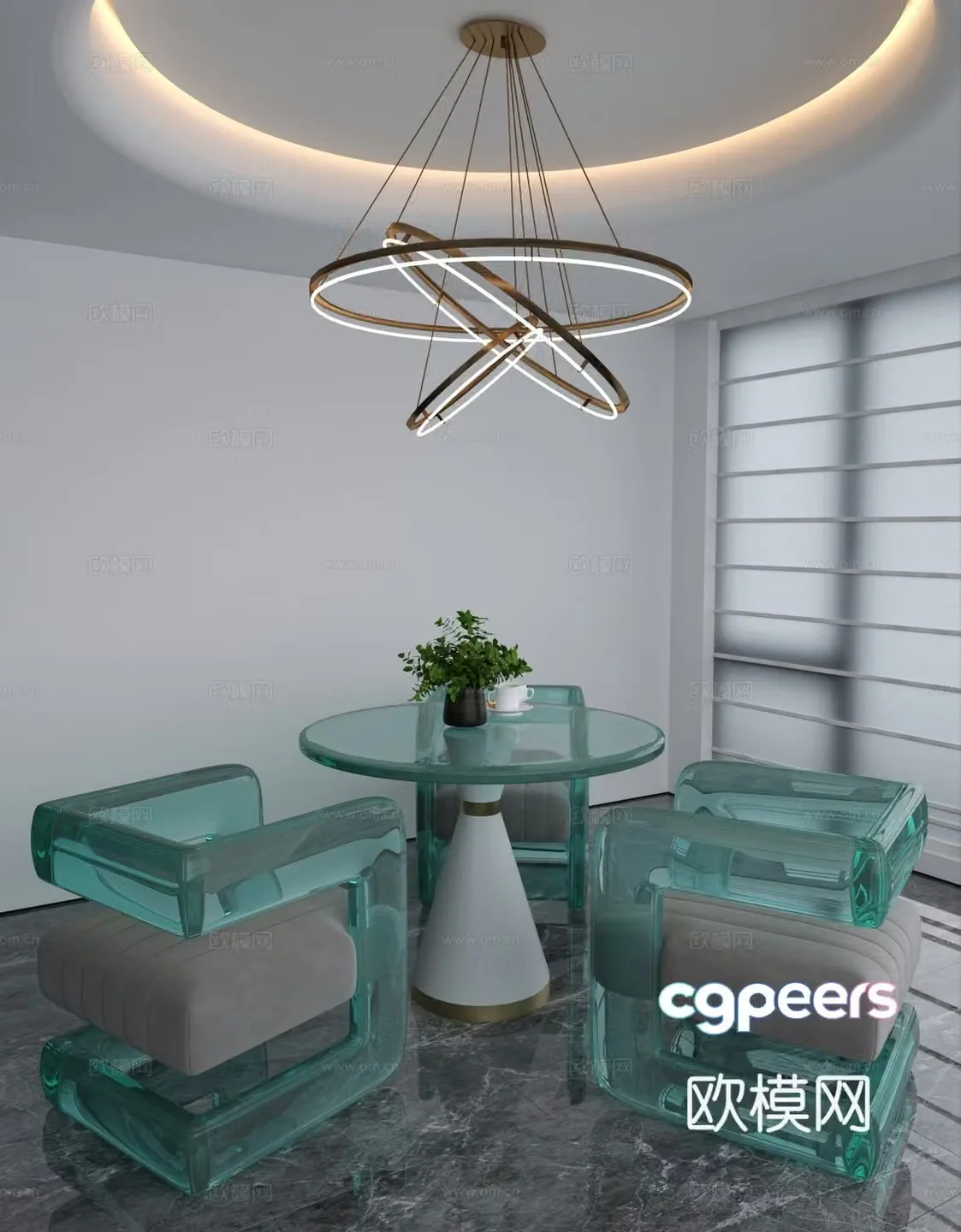Leisure table and chair 3d model