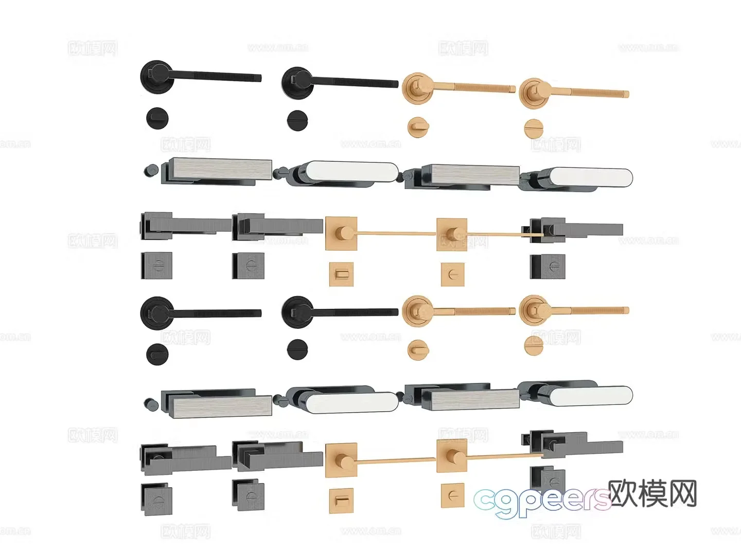 door handle handle smart lock 3d model