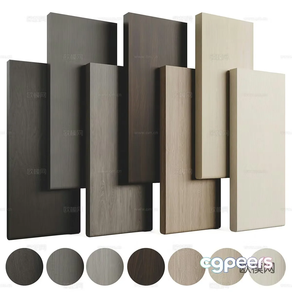 Modern wood veneer material 3D model