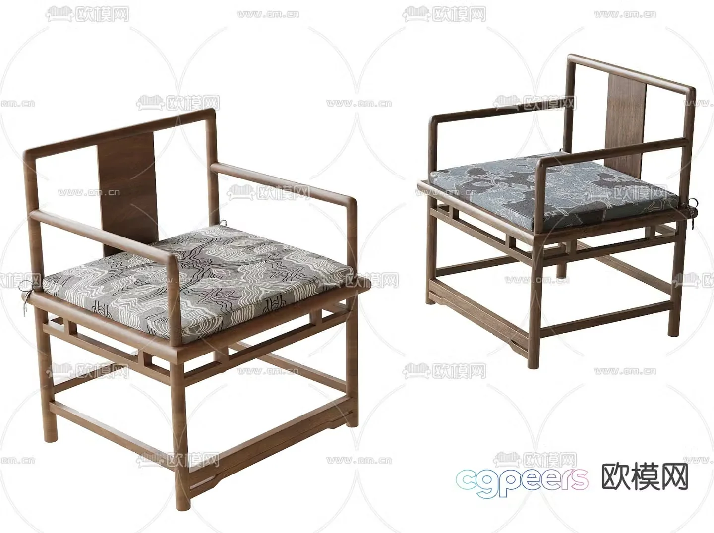 New Chinese style chair Taishi chair 3d model