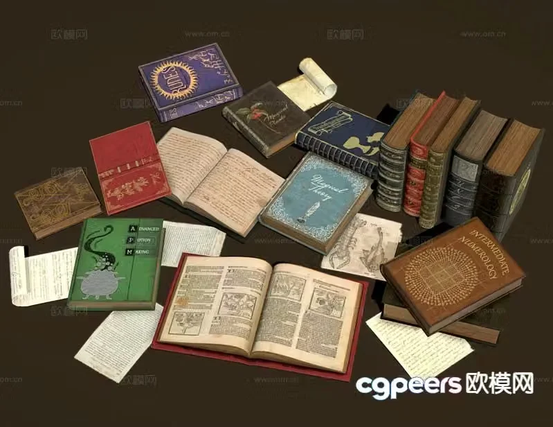 Books book 3d model