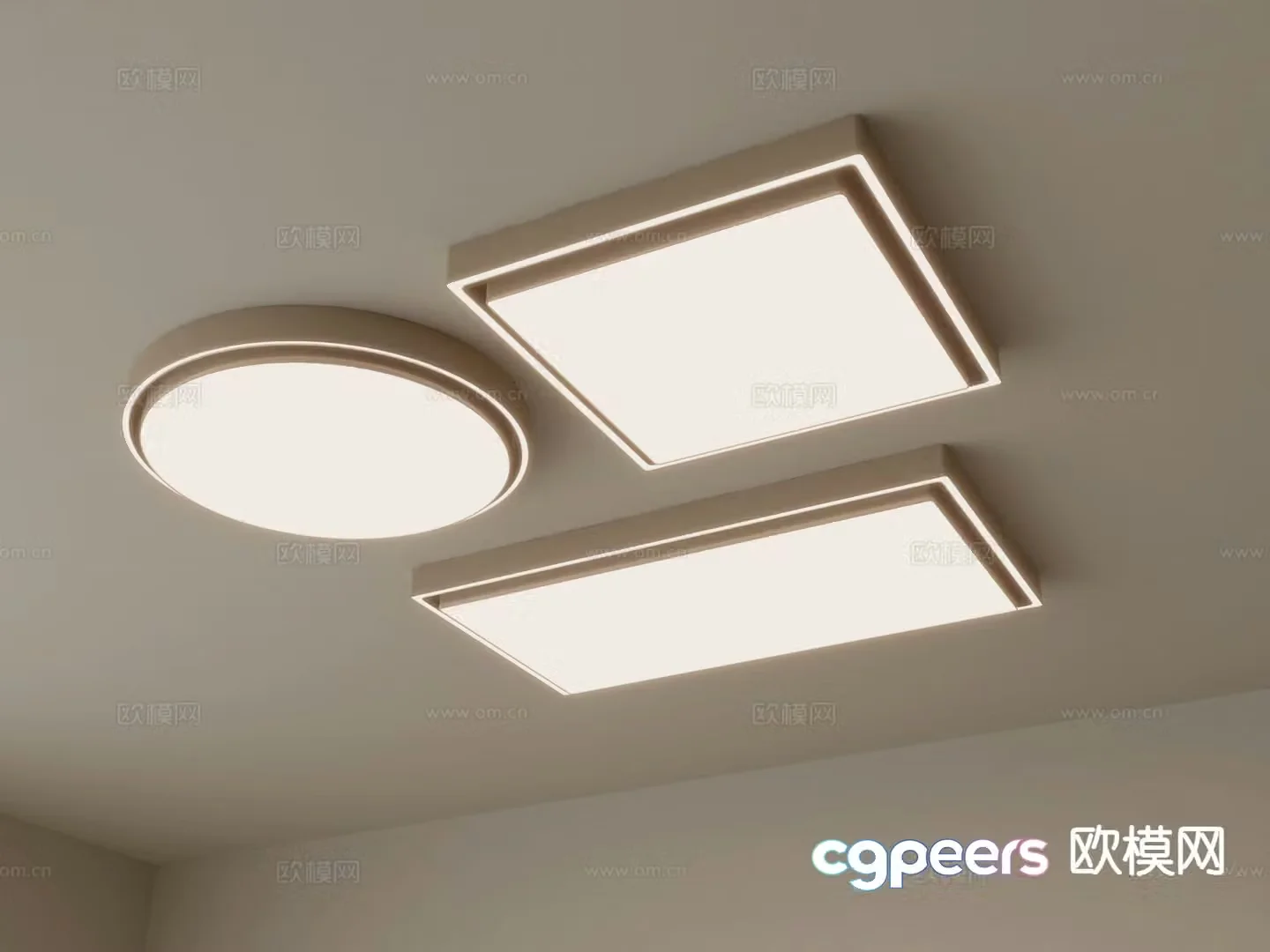 Modern geometric ceiling lamp 3d model