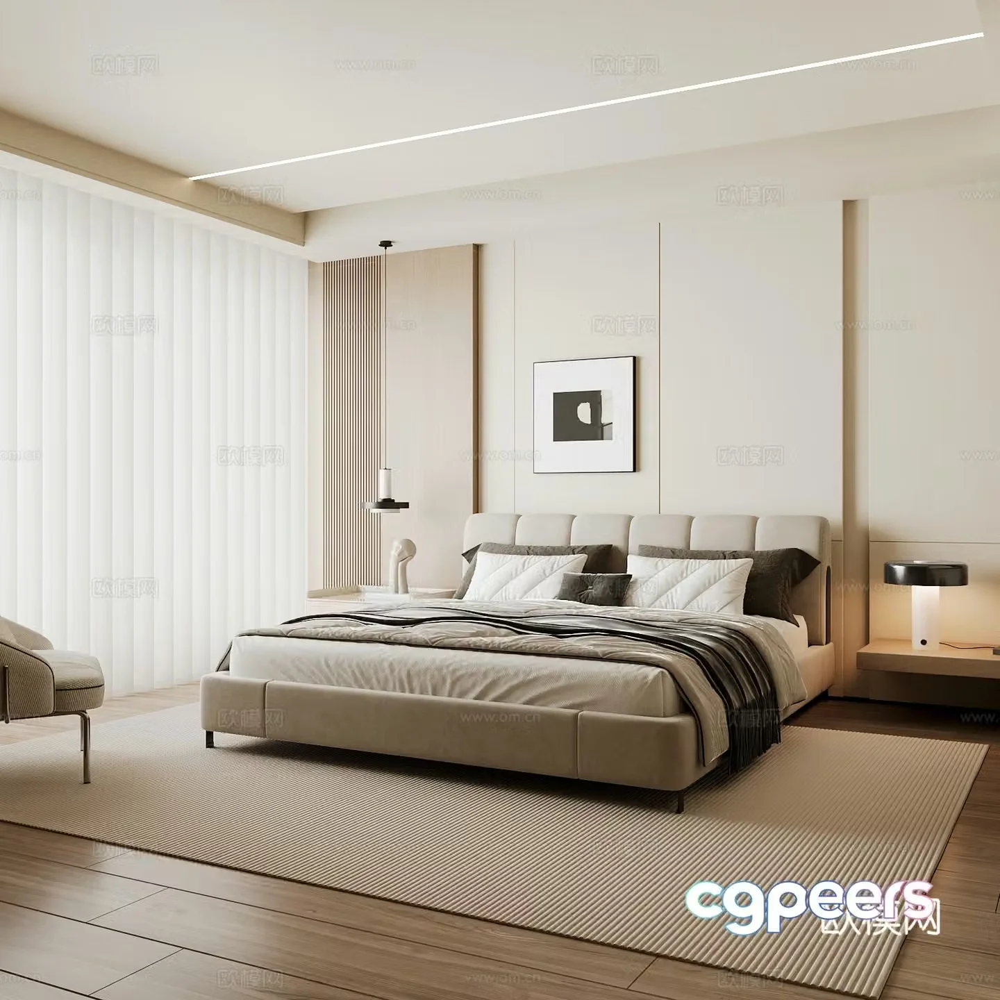 Modern home bedroom Modern bedroom Italian bedroom Simple bedroom Italian bed 3d model