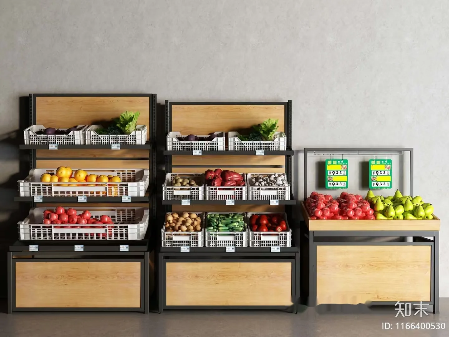 The Single Main Subject Is A Grocery Store Display Of Fruit And Vegetables 3D Model – 994 – VRAY Render
