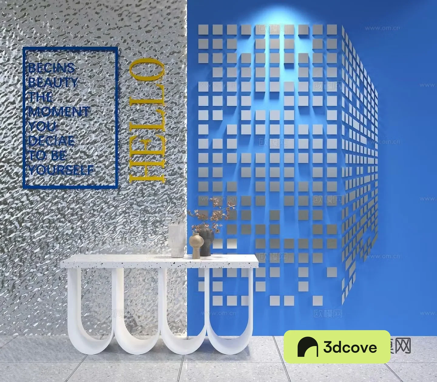 Internet celebrity atmosphere wall mosaic background wall creative decoration three-dimensional wall decoration front desk background wall