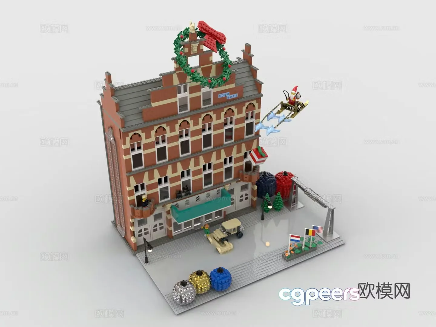 LEGO LEGO toys christmas christmas building santa claus 3d model