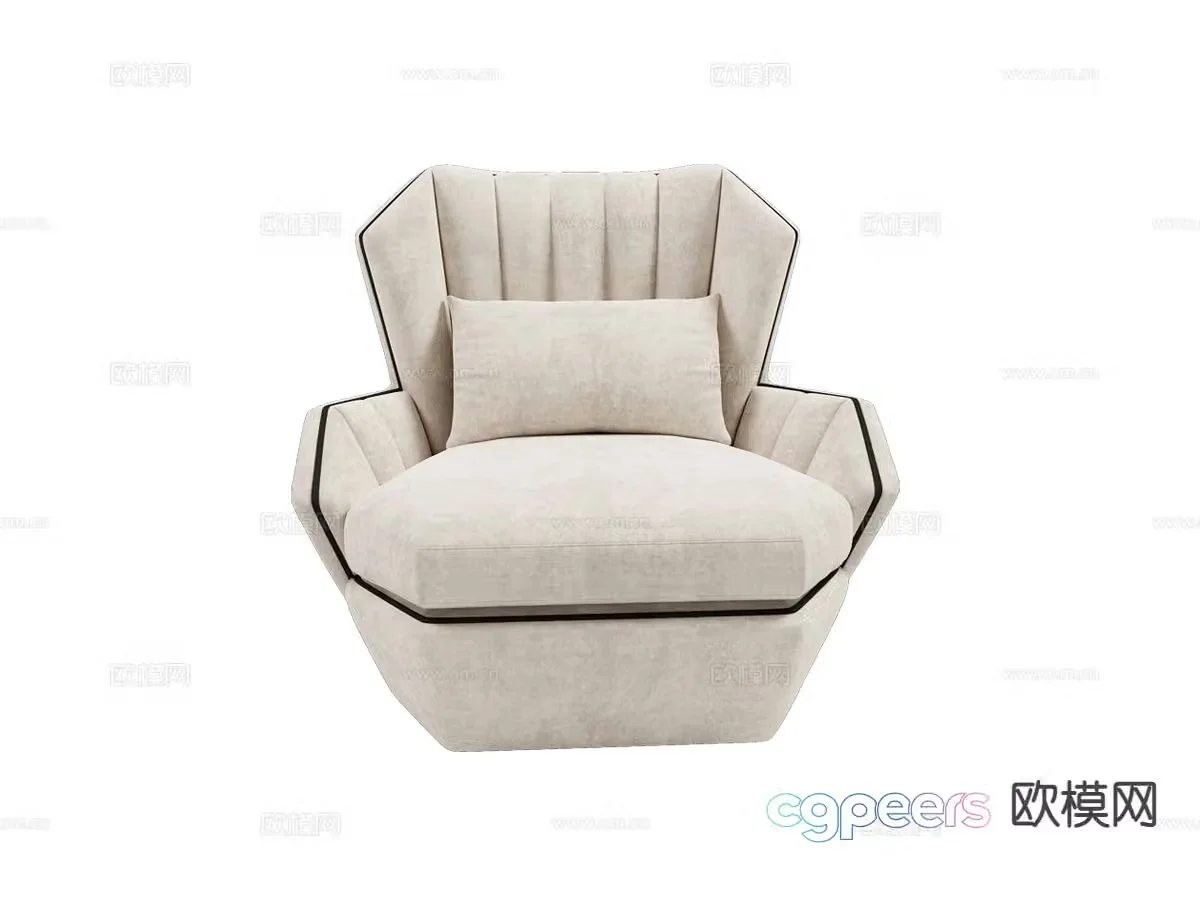 Visionnaire-Hemingway single sofa 3d model