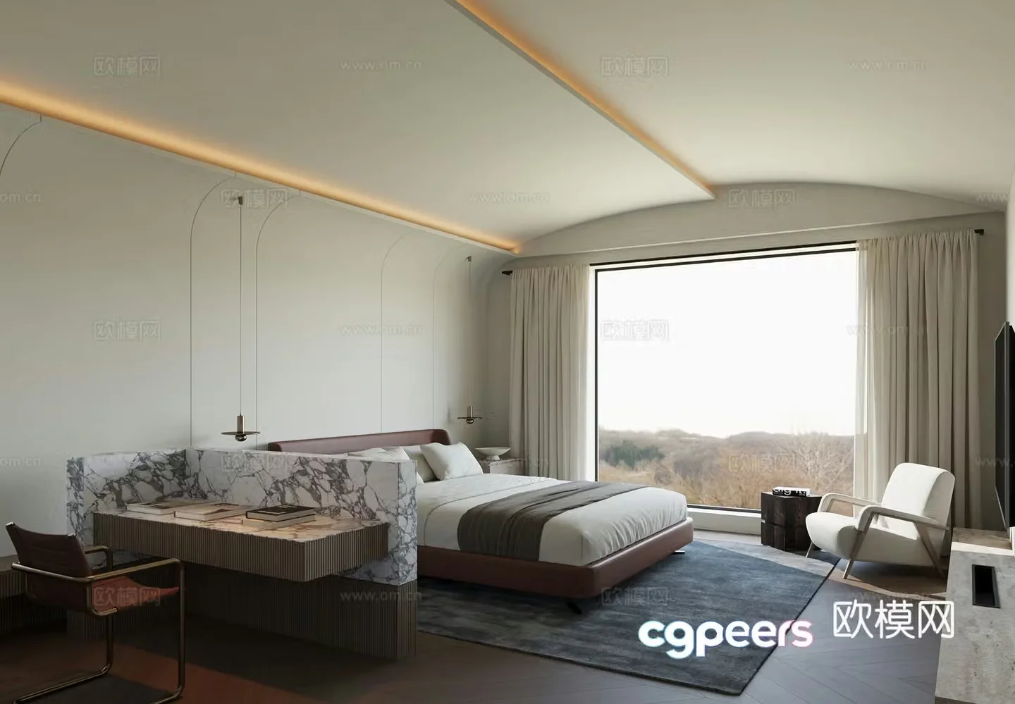 Italian bedroom master bedroom 3d model