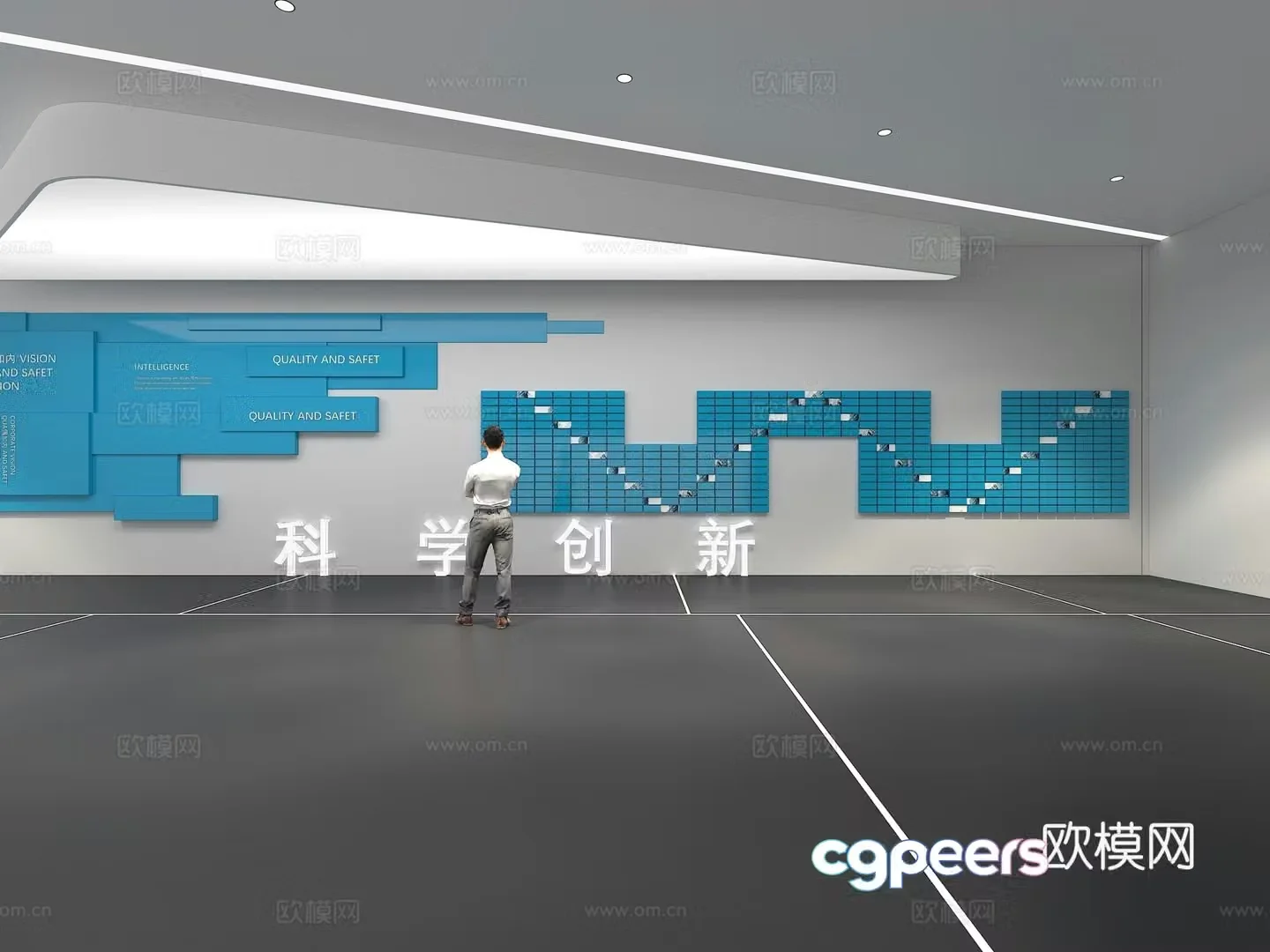 Cultural wall Corporate culture wall Classroom Theme wall Exhibition hall Campus culture Corridor 3D model