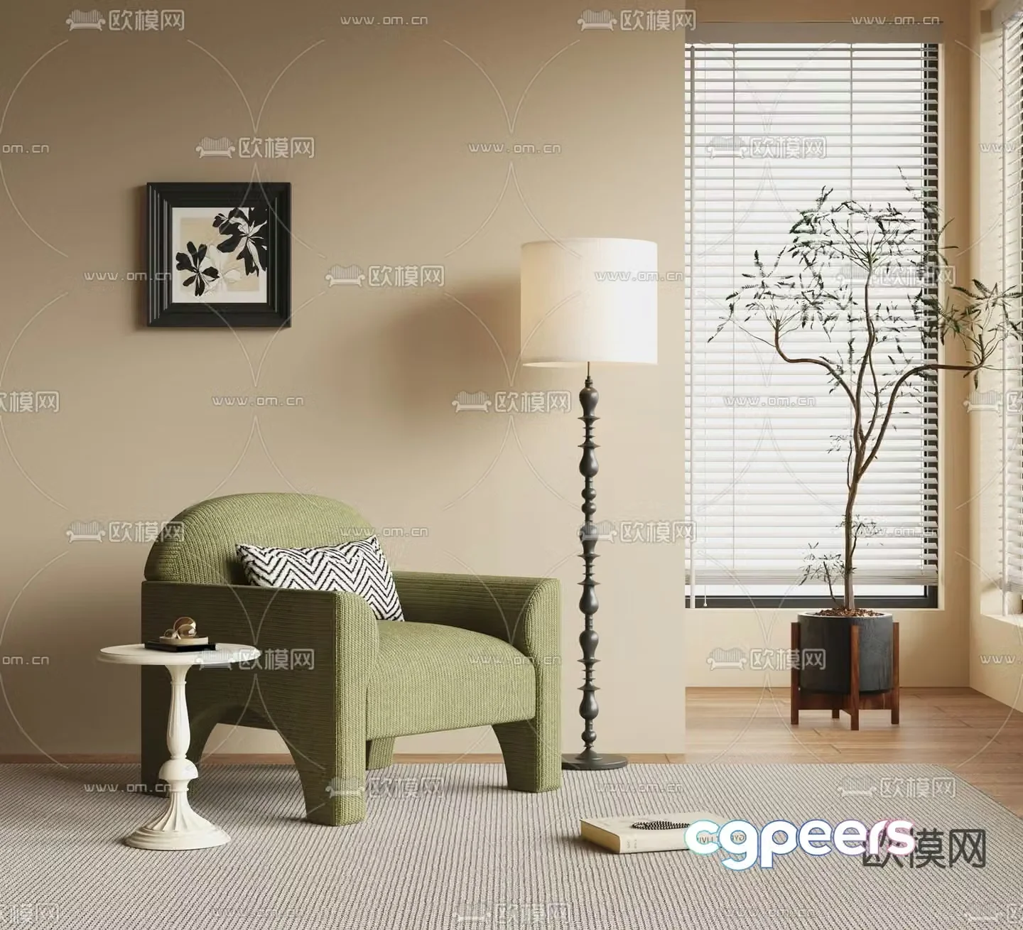 French leisure chair sofa chair 3d model