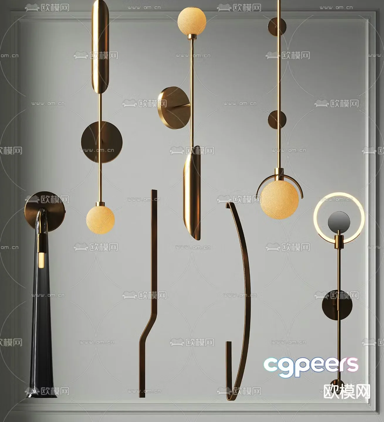 Middle-aged wall lamp Art chandelier 3d model