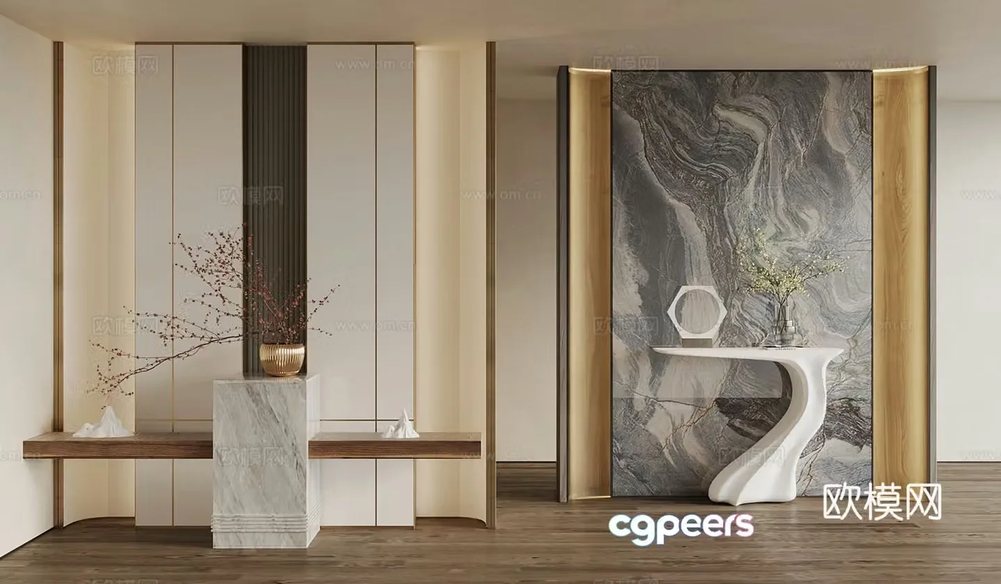 Door shoe cabinet entrance shoe cabinet 3D model