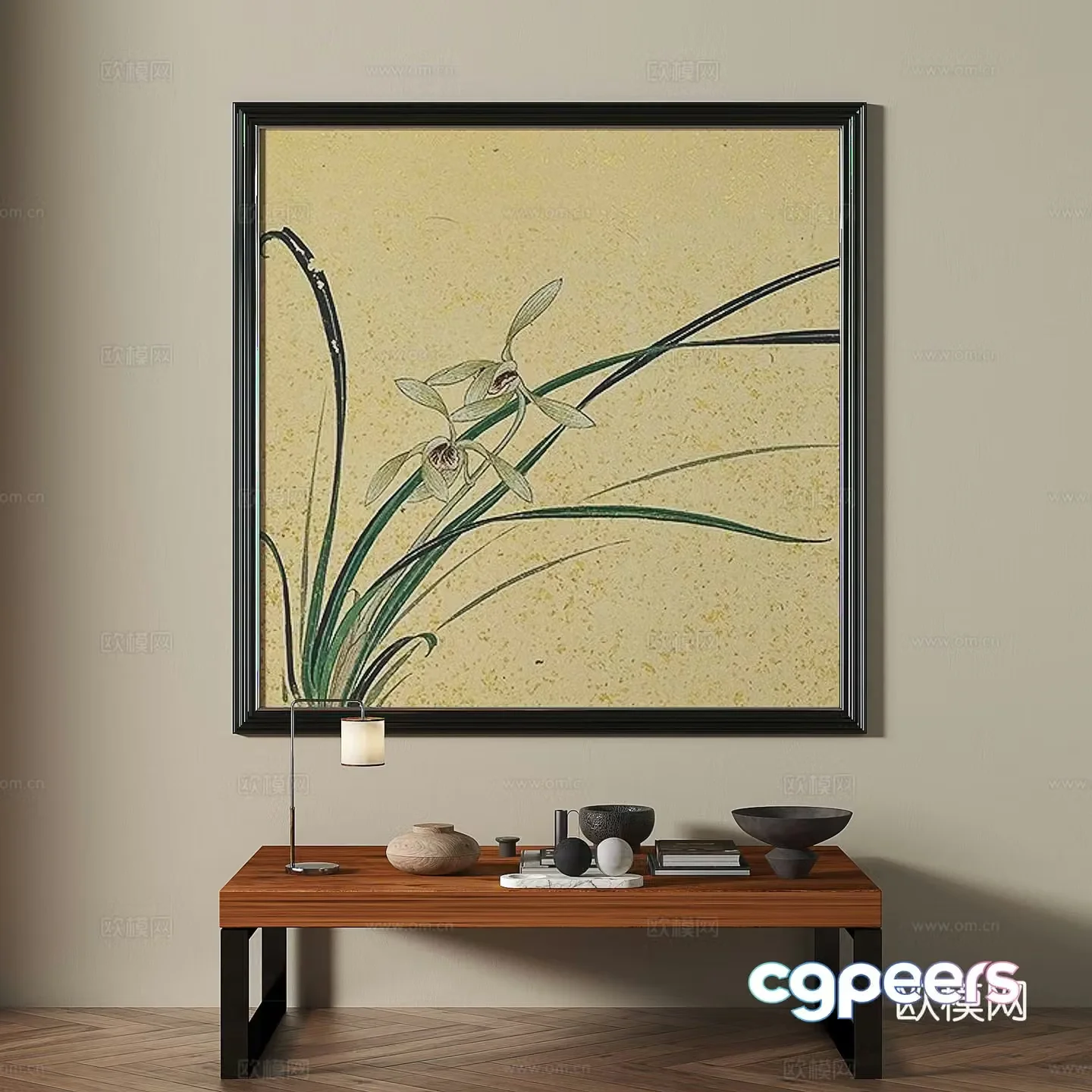 Middle-aged art painting decorative painting 3d model
