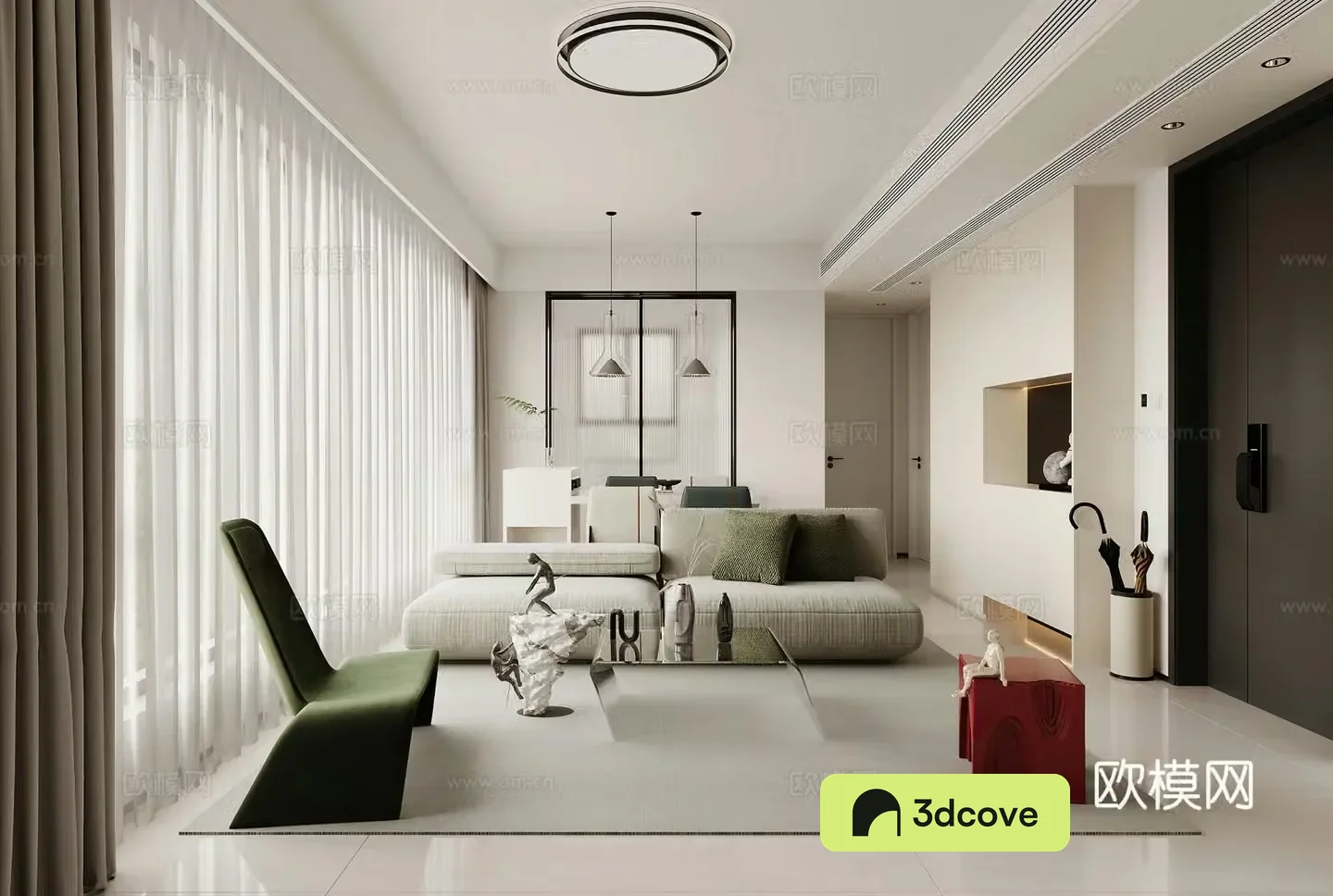 Modern living and dining room combination sofa dining table simple modern living room leisure chair wine cabinet